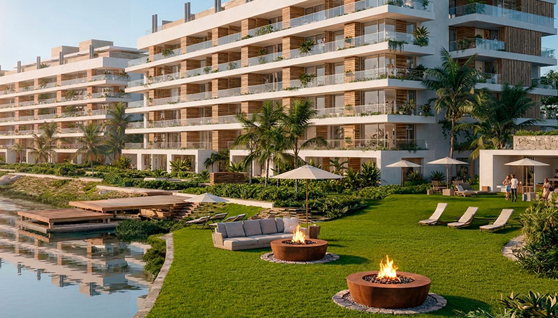 Espacio chill out con fogoneros